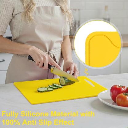 Silicone Cutting Boards for Kitchen 11.8''x 8.6'', BPA Free Flexible Cutting Mat for Meat Vegetables Fruit, Cutting Boards for Kitchen Dishwasher Safe