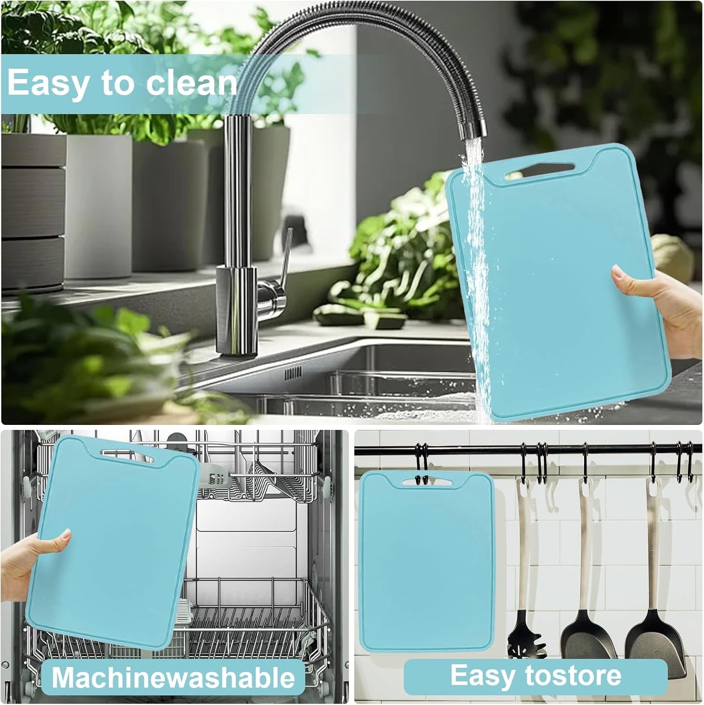 Silicone Cutting Boards for Kitchen 11.8''x 8.6'', BPA Free Flexible Cutting Mat for Meat Vegetables Fruit, Cutting Boards for Kitchen Dishwasher Safe