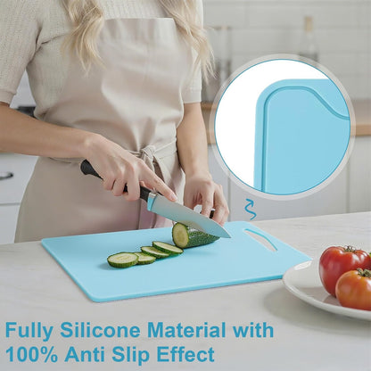 Silicone Cutting Boards for Kitchen 11.8''x 8.6'', BPA Free Flexible Cutting Mat for Meat Vegetables Fruit, Cutting Boards for Kitchen Dishwasher Safe
