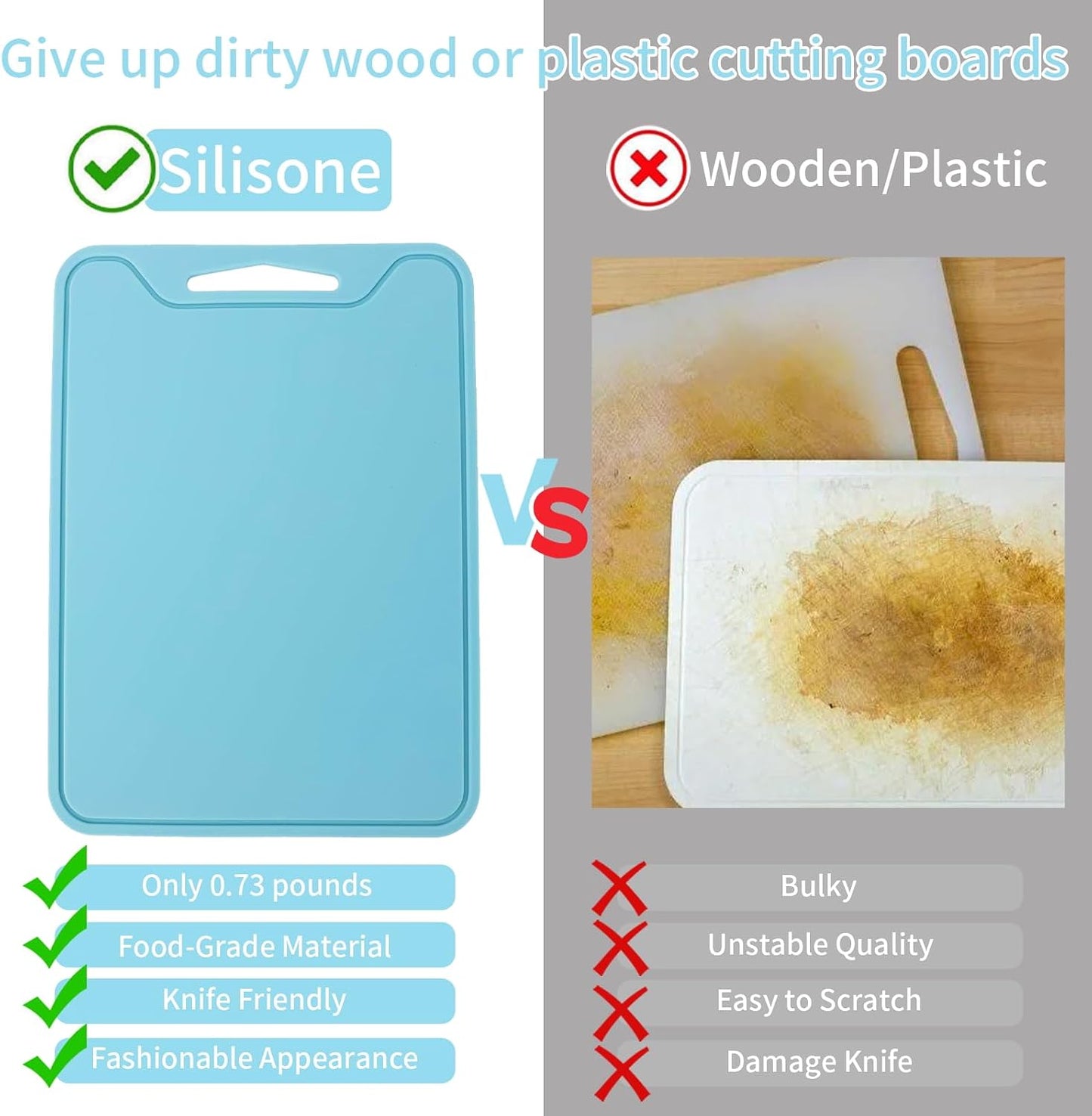 Silicone Cutting Boards for Kitchen 11.8''x 8.6'', BPA Free Flexible Cutting Mat for Meat Vegetables Fruit, Cutting Boards for Kitchen Dishwasher Safe