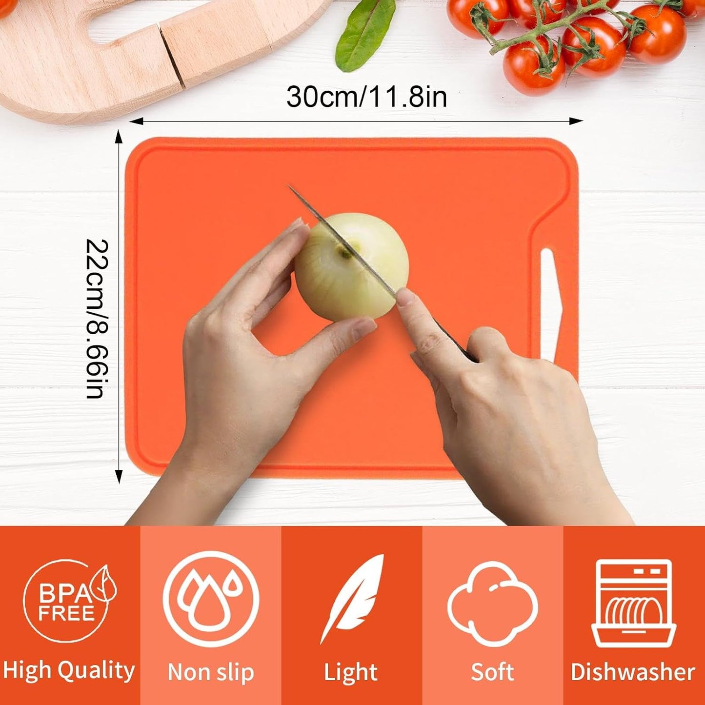 Silicone Cutting Boards for Kitchen 11.8''x 8.6'', BPA Free Flexible Cutting Mat for Meat Vegetables Fruit, Cutting Boards for Kitchen Dishwasher Safe