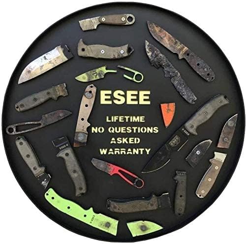 4P Survival Knife - Field Tested Fixed Blade Knife with Molded Polymer Sheath & Clip Plate, Full Tang, Plain Edge - Durable Outdoor Camping Blade with Sheath for Survival