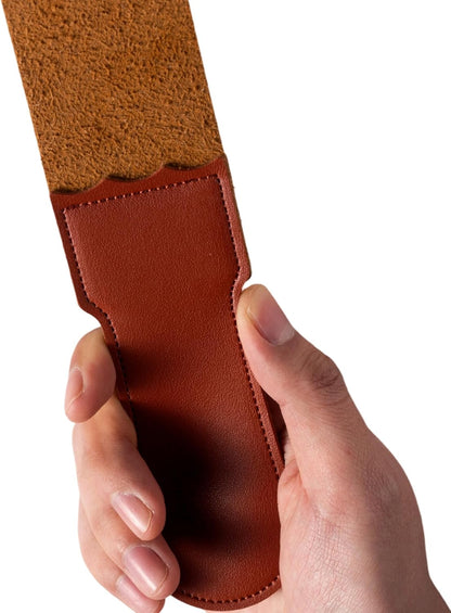Leather Razor Strop Strap for Straight Razors, Knives & Chisels, 18.5" x 1.97" Hanging Sharpening Strop with Handle and Swivel Loop, Brown, for Diamond Pastes