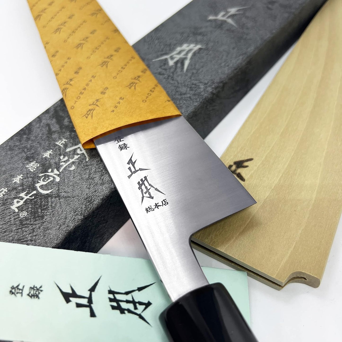 SW Japanese Gyuto Chef's Knife with Sheath 8.2" (210mm) Made in JAPAN, Professional Kitchen Chef Knife, Ultra Sharp Swedish Stainless Steel Blade, Wood Wa Handle, Black Ferrule