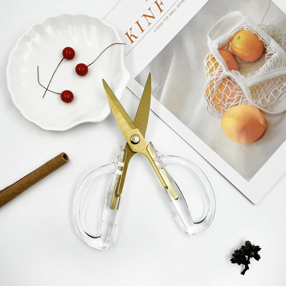 8.35-Inch Kitchen Shears & Sharp Utility Scissors, Stainless Steel Meat and Poultry Scissors, Dishwasher Safe with Acrylic Handle