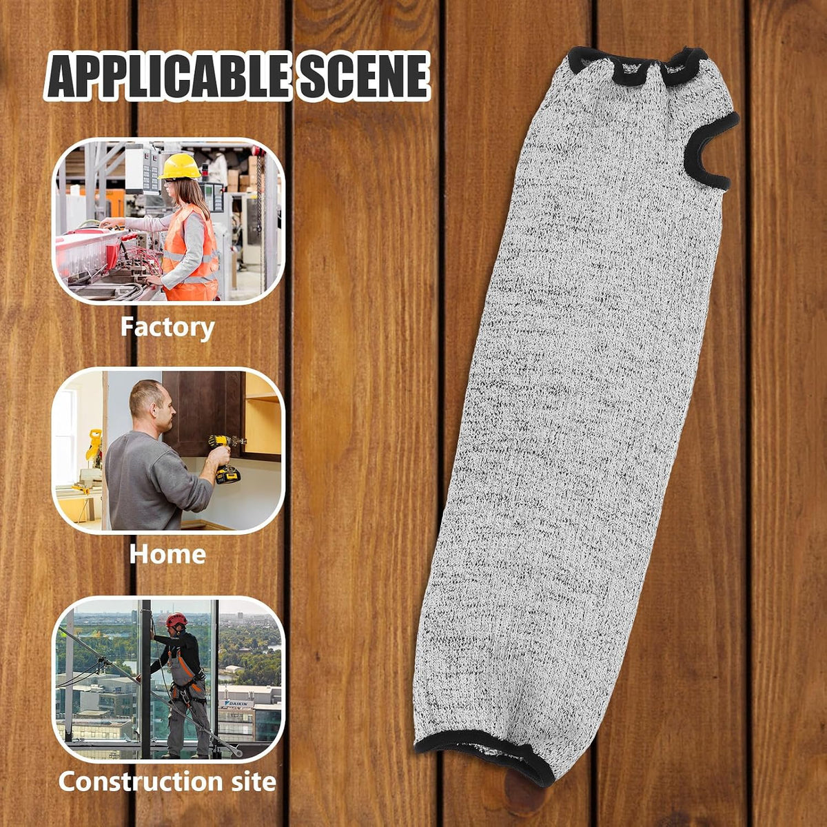Cut Resistant Forearm Sleeves Level 5 Protection 40cm Breathable Wear-resistant Arm Guards for Gardening Kitchen Farming Work