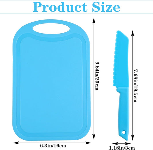 30 Pcs Kids Plastic Knife Set with Cutting Board, Plastic Safe Knives Toddler Cutting Board Colorful Toddler Kids Cooking Utensils for Salad Fruit Vegetables