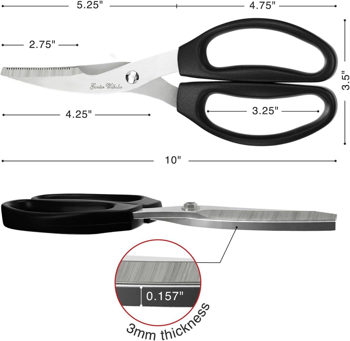 Kitchen Scissors Come Apart – Ultra Sharp All-Purpose Kitchen Shears, Herb Scissors & Meat Shears – Heavy-Duty Stainless Steel, Easy to Clean, Black