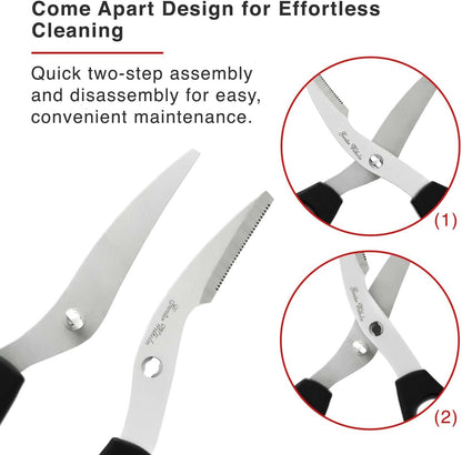 Kitchen Scissors Come Apart – Ultra Sharp All-Purpose Kitchen Shears, Herb Scissors & Meat Shears – Heavy-Duty Stainless Steel, Easy to Clean, Black