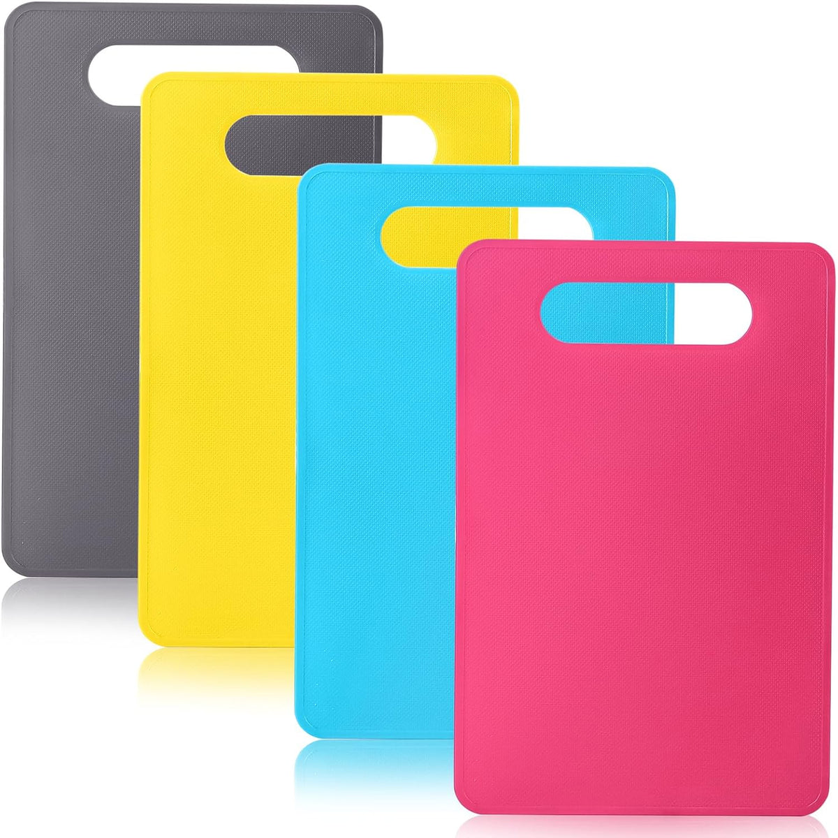 Flexible Cutting Board BPA Free 4 Colored Plastic Cutting Board Mat Set, Dishwasher Safe, 11.4 IN x 7.5 IN, 2mm Thickness