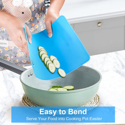 Flexible Cutting Board BPA Free 4 Colored Plastic Cutting Board Mat Set, Dishwasher Safe, 11.4 IN x 7.5 IN, 2mm Thickness