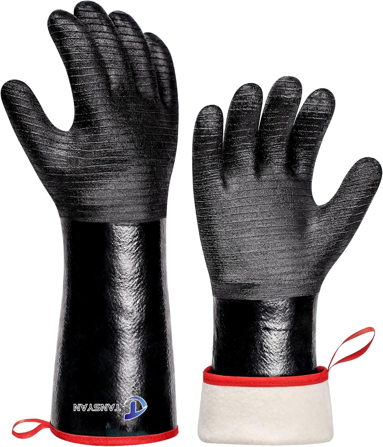 932°F Extreme Heat Resistant Gloves for Grill BBQ, Waterproof Long Sleeve Pit Grill Gloves for Fryer, Baking, Oven,Smoker,Fireproof, Oil Resistant Neoprene Coating（14-Inch ）