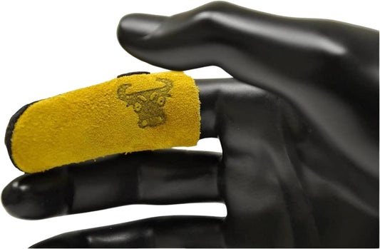 8128M Cowhide Leather Guard Finger Protection, Medium, Tan Brown/Tan