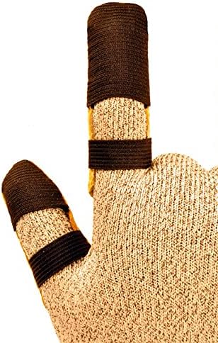 8128M Cowhide Leather Guard Finger Protection, Medium, Tan Brown/Tan