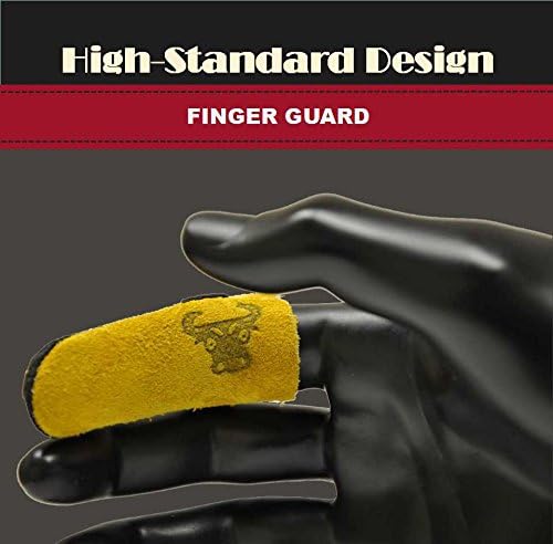 8128M Cowhide Leather Guard Finger Protection, Medium, Tan Brown/Tan
