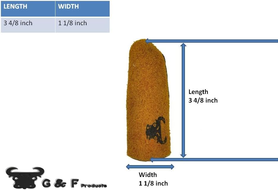 8128M Cowhide Leather Guard Finger Protection, Medium, Tan Brown/Tan