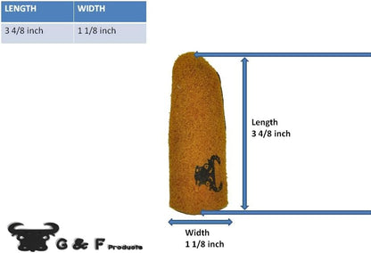 8128M Cowhide Leather Guard Finger Protection, Medium, Tan Brown/Tan