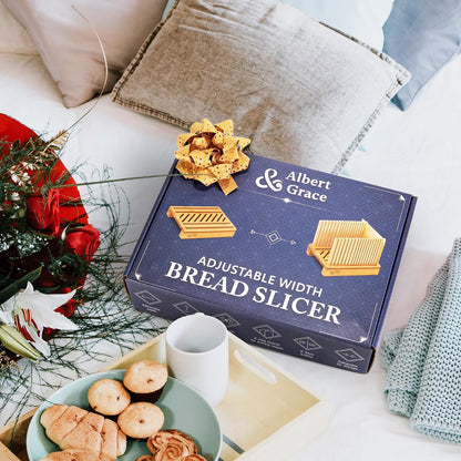 Adjustable Bamboo Bread Slicer with Folding Guides