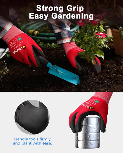 Safety Work Gloves for Men & Women, MicroFoam Nitrile Coated Nylon Black Grip for General Purpose, 3/6/12/36 Pairs