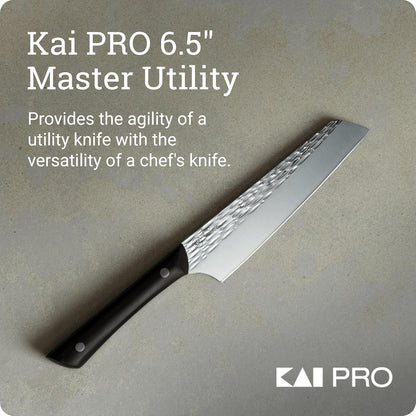 PRO 6.5" Master Utility Knife | Hand Sharpened Japanese Kitchen Knife, Japanese AUS6M Stainless Steel Blade, Full-Tang POM Handle