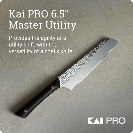 PRO 6.5" Master Utility Knife | Hand Sharpened Japanese Kitchen Knife, Japanese AUS6M Stainless Steel Blade, Full-Tang POM Handle
