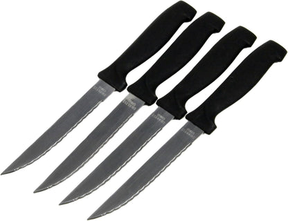 Select Vegetable Knife, 4.5 inch blade 8.5 inches in length 2 piece set, Stainless Steel/Black