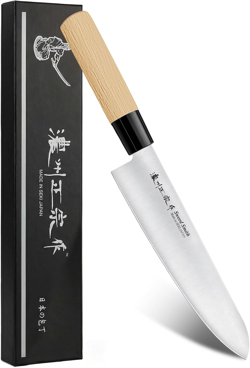 6.3 Inch Deba Knife, Made in Japan, Right-Handed Single Bevel Fish Butcher Knife, High Carbon Stainless Steel with Hammered Finish, Natural Wood Handle for Fish Filleting
