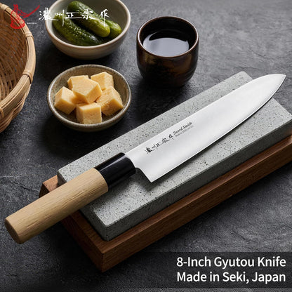 6.3 Inch Deba Knife, Made in Japan, Right-Handed Single Bevel Fish Butcher Knife, High Carbon Stainless Steel with Hammered Finish, Natural Wood Handle for Fish Filleting