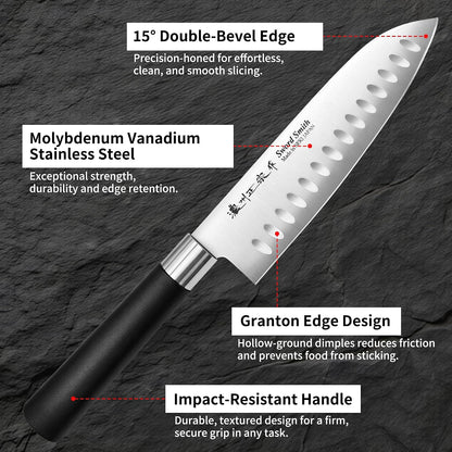 6.3 Inch Deba Knife, Made in Japan, Right-Handed Single Bevel Fish Butcher Knife, High Carbon Stainless Steel with Hammered Finish, Natural Wood Handle for Fish Filleting