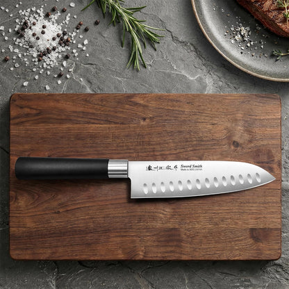 6.3 Inch Deba Knife, Made in Japan, Right-Handed Single Bevel Fish Butcher Knife, High Carbon Stainless Steel with Hammered Finish, Natural Wood Handle for Fish Filleting