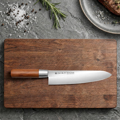 6.3 Inch Deba Knife, Made in Japan, Right-Handed Single Bevel Fish Butcher Knife, High Carbon Stainless Steel with Hammered Finish, Natural Wood Handle for Fish Filleting
