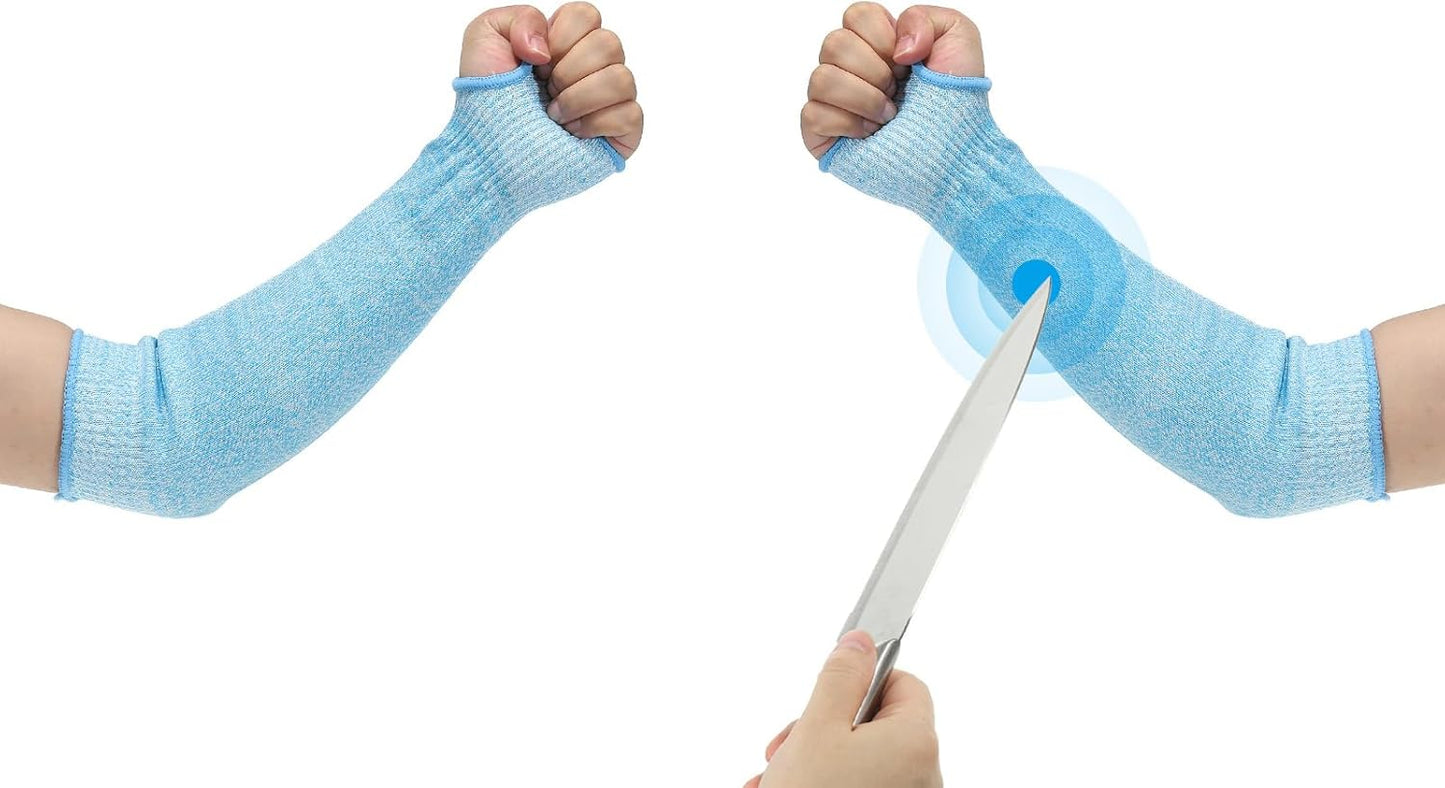 Cut Resistant Sleeve, Arm Safety Protectors Sleeves with Thumb Hole Level 5 Protection Forearm Guard Sleeves