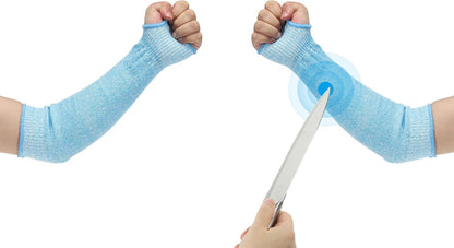 Cut Resistant Sleeve, Arm Safety Protectors Sleeves with Thumb Hole Level 5 Protection Forearm Guard Sleeves
