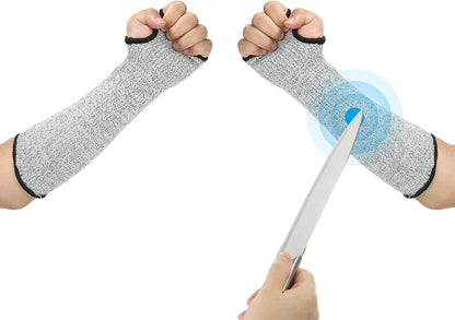 Cut Resistant Sleeve, Arm Safety Protectors Sleeves with Thumb Hole Level 5 Protection Forearm Guard Sleeves