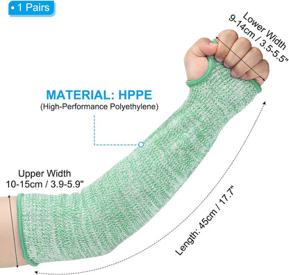 Cut Resistant Sleeve, Arm Safety Protectors Sleeves with Thumb Hole Level 5 Protection Forearm Guard Sleeves