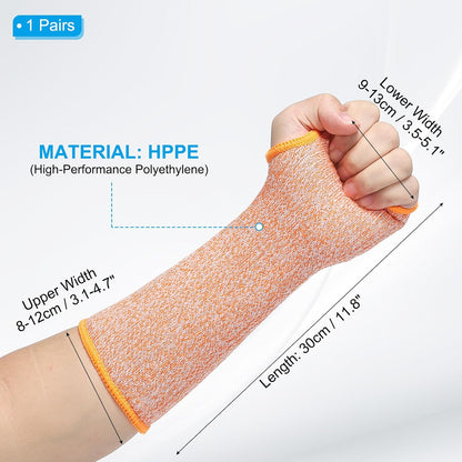 Cut Resistant Sleeve, Arm Safety Protectors Sleeves with Thumb Hole Level 5 Protection Forearm Guard Sleeves