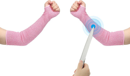 Cut Resistant Sleeve, Arm Safety Protectors Sleeves with Thumb Hole Level 5 Protection Forearm Guard Sleeves