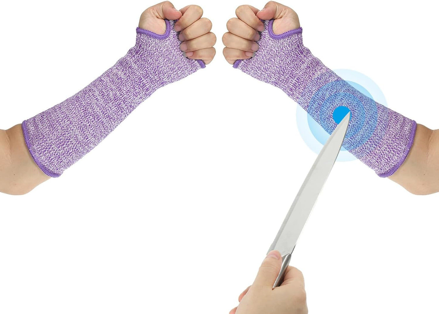 Cut Resistant Sleeve, Arm Safety Protectors Sleeves with Thumb Hole Level 5 Protection Forearm Guard Sleeves