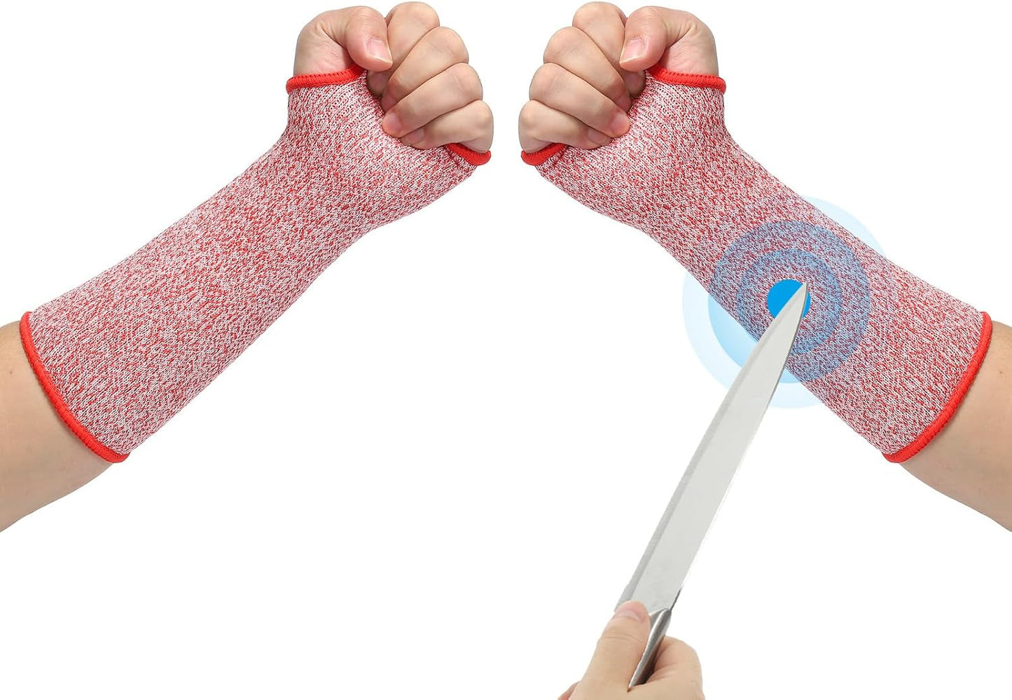 Cut Resistant Sleeve, Arm Safety Protectors Sleeves with Thumb Hole Level 5 Protection Forearm Guard Sleeves