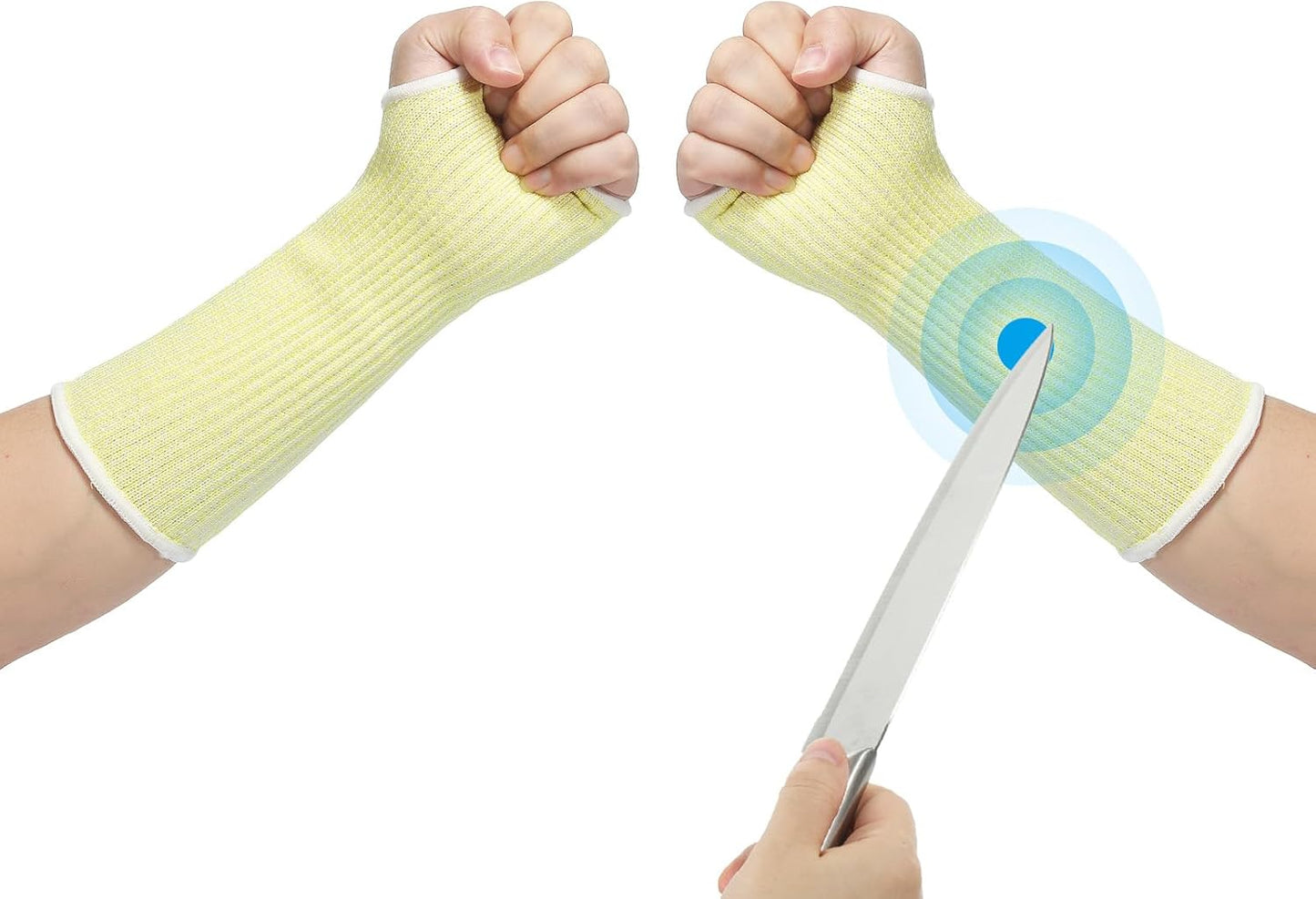 Cut Resistant Sleeve, Arm Safety Protectors Sleeves with Thumb Hole Level 5 Protection Forearm Guard Sleeves