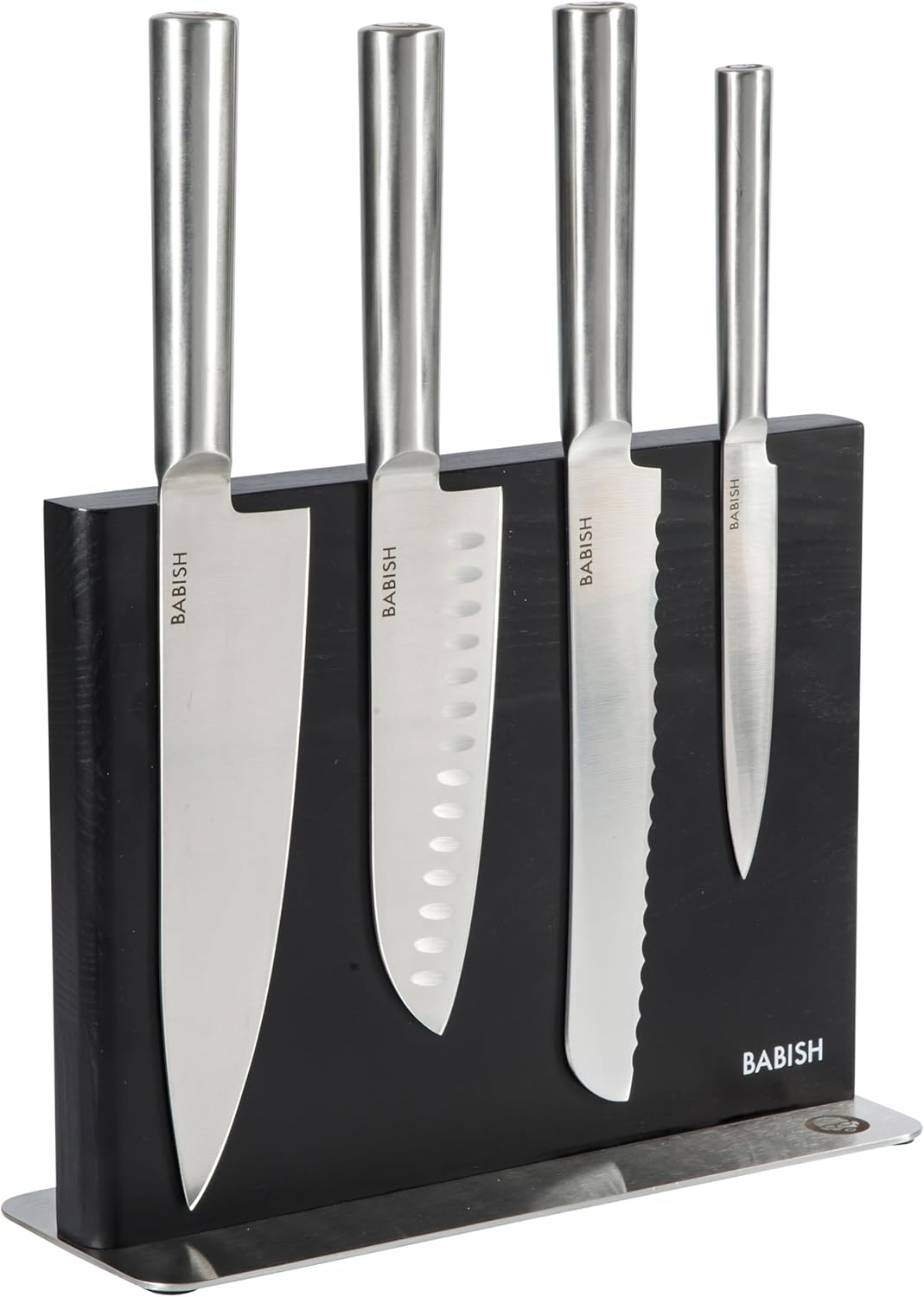 High-Carbon 1.4116 German Steel 15 Piece Full Tang Forged Cutlery Kitchen Knife Block Set - Black