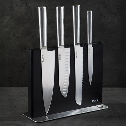 High-Carbon 1.4116 German Steel 15 Piece Full Tang Forged Cutlery Kitchen Knife Block Set - Black