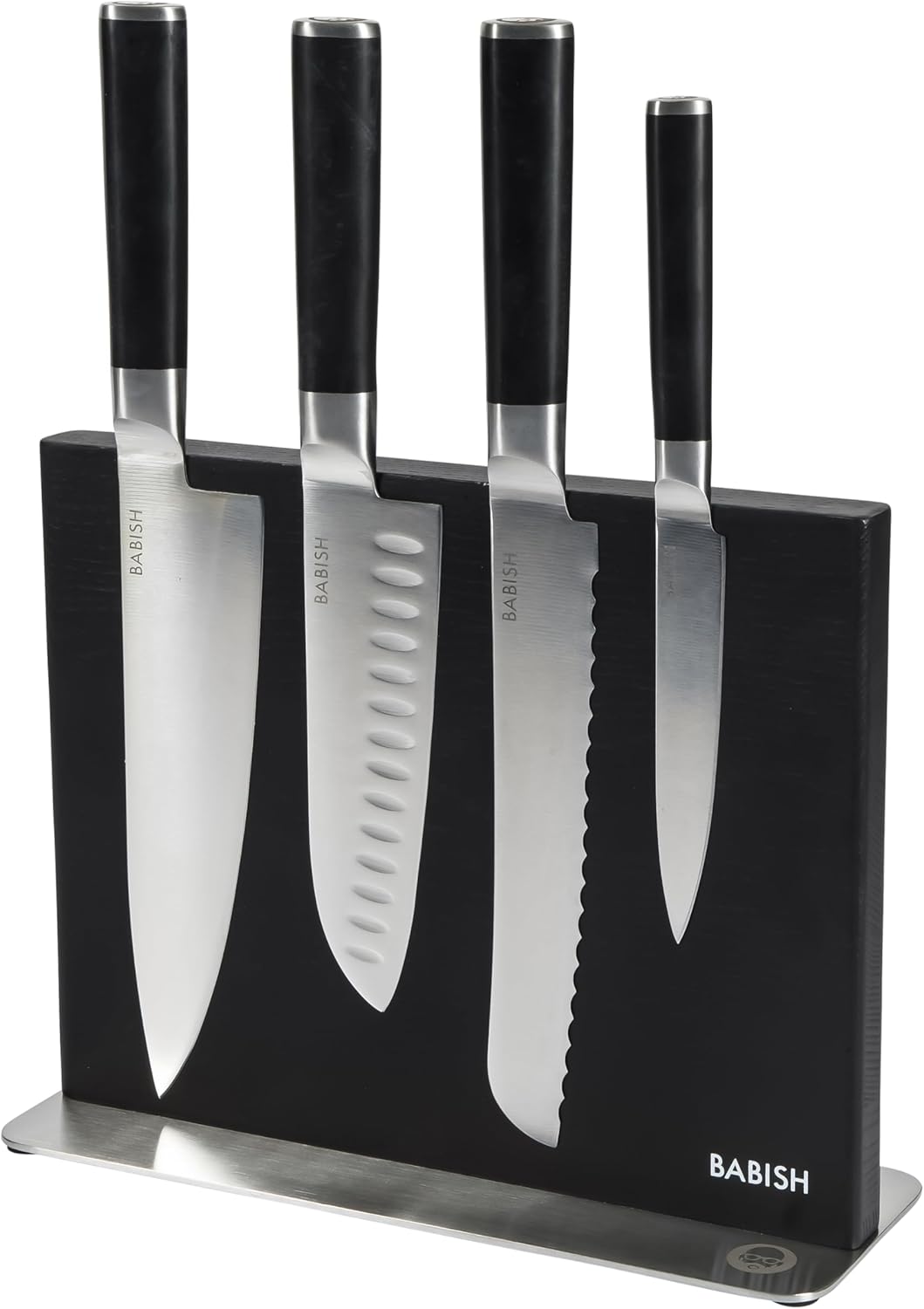 High-Carbon 1.4116 German Steel 15 Piece Full Tang Forged Cutlery Kitchen Knife Block Set - Black
