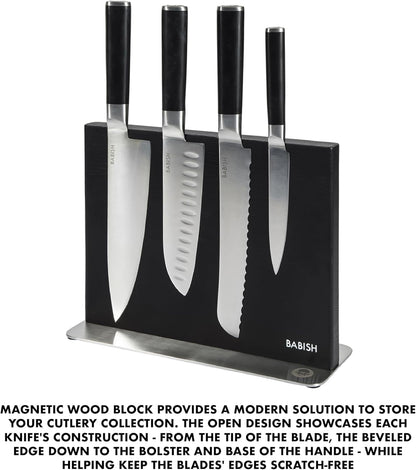 High-Carbon 1.4116 German Steel 15 Piece Full Tang Forged Cutlery Kitchen Knife Block Set - Black