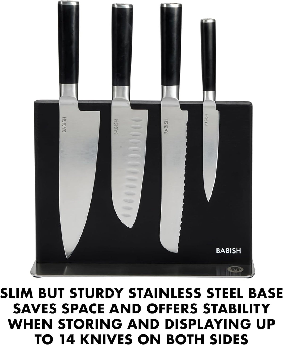 High-Carbon 1.4116 German Steel 15 Piece Full Tang Forged Cutlery Kitchen Knife Block Set - Black