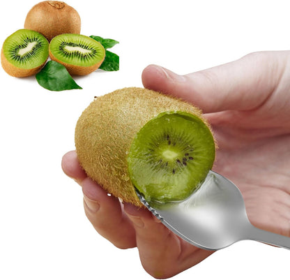 Grapefruit Spoons 3 Set, 2 Stainless Steel Grapefruit Spoons with Serrated Edge and 1 Grapefruits Knife, Kiwi Knife Fruit Knives Dessert Spoon Grapefruits Utensil Tool for Berry Lemon Salads Pitaya