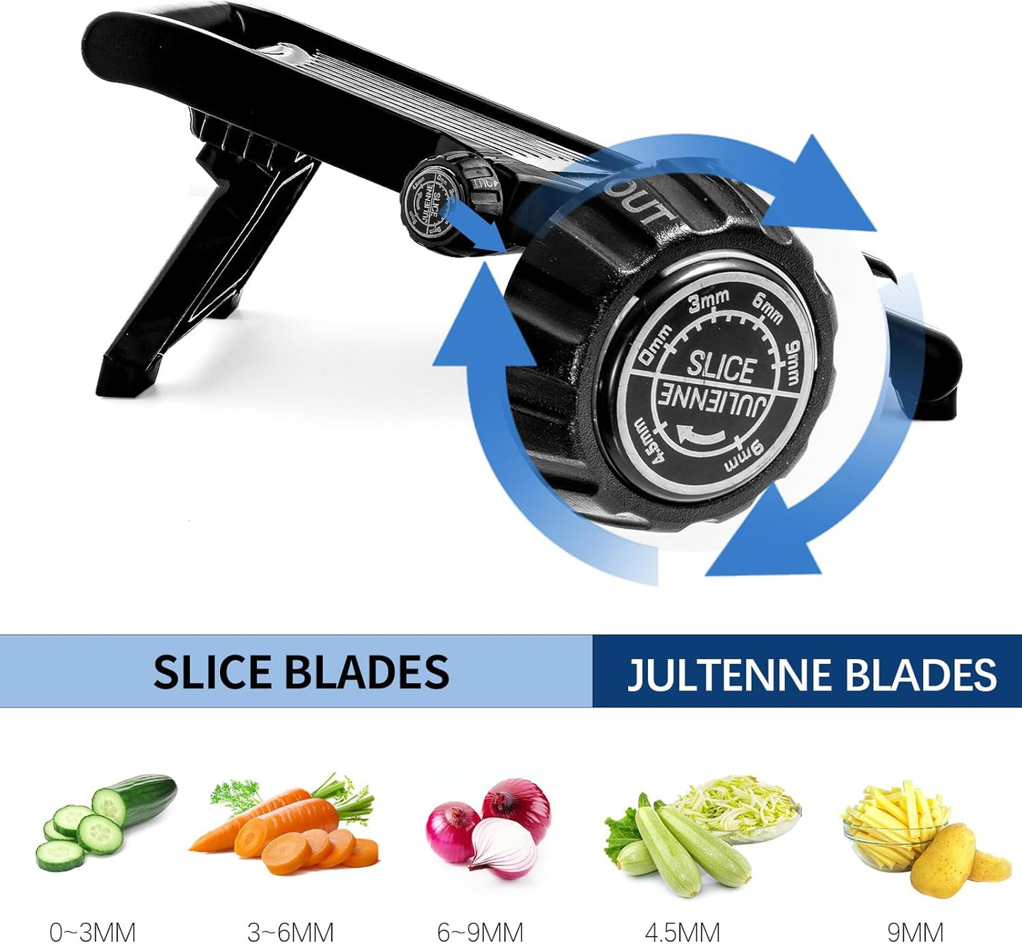 Mandoline Slicer for Kitchen, Mandolin and Julienne for Vegetables | Stainless Steel Mandoline Slicer for Onion, Cucumber, Cabbage, Potato and Carrot Vegetable Slicer with Cut-Resistant Gloves