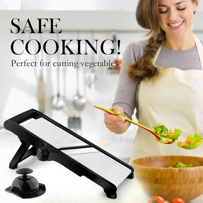 Mandoline Slicer for Kitchen, Mandolin and Julienne for Vegetables | Stainless Steel Mandoline Slicer for Onion, Cucumber, Cabbage, Potato and Carrot Vegetable Slicer with Cut-Resistant Gloves