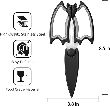 3 Pack Kitchen Scissors & Seafood Scissors Set, Sharp Kitchen Shears | All Purpose Stainless Steel Heavy Duty for Poultry Food Dishwasher Safe with Protective Sheath Comfort-Grip