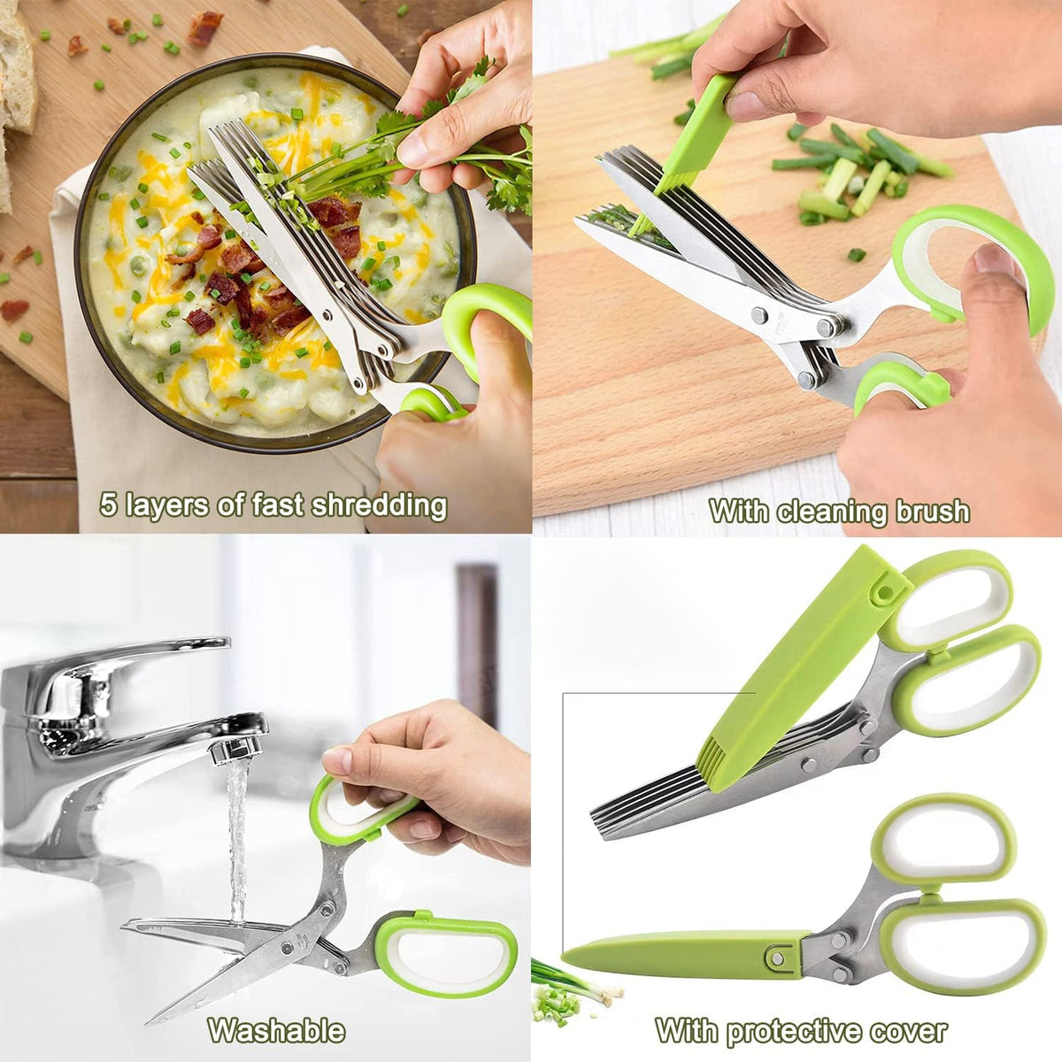 3 Pack Kitchen Scissors & Seafood Scissors Set, Sharp Kitchen Shears | All Purpose Stainless Steel Heavy Duty for Poultry Food Dishwasher Safe with Protective Sheath Comfort-Grip